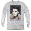 Image for Elvis Youth Long Sleeve T-Shirt - Blue Sparkle