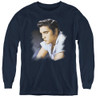 Image for Elvis Youth Long Sleeve T-Shirt - Blue Profile