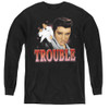 Image for Elvis Youth Long Sleeve T-Shirt - Trouble Stare