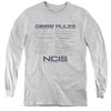 Image for NCIS Youth Long Sleeve T-Shirt - Gibbs Rules