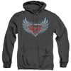 Image for Superman Heather Hoodie - Steel Wings Logo