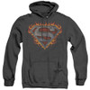 Image for Superman Heather Hoodie - Iron Fire Shield