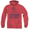 Image for Superman Heather Hoodie - Was Right