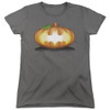 Image for Batman Womans T-Shirt - Bat Pumpkin Logo