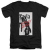 Image for Batman T-Shirt - V Neck - Inked Harley Monotone