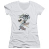 Image for Batman Girls V Neck T-Shirt - Halftone Swing