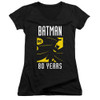Image for Batman Girls V Neck T-Shirt - 80 Years Silhouette