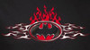 Image Closeup for Batman T-Shirt - Steel Flames Logo