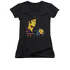 Elvis Girls V Neck T-Shirt - Neon Elvis