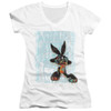 Image for Looney Tunes Girls V Neck T-Shirt - Graffiti Rabbit