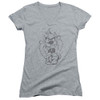 Image for Looney Tunes Girls V Neck T-Shirt - Faded Taz