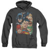 Image for Justice League of America Heather Hoodie - Up Close and Personal