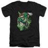 Image for Justice League of America V Neck T-Shirt - Green Lantern Energy