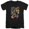 Image for Justice League of America V Neck T-Shirt - The Leagues All Here