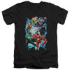 Image for Justice League of America V Neck T-Shirt - Electric Team