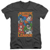 Image for Justice League of America V Neck T-Shirt - Hero Mashup