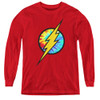 Image for Justice League of America Tie Dye Flash Logo Youth Long Sleeve T-Shirt