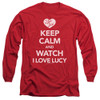 Image for I Love Lucy Long Sleeve T-Shirt - Keep Calm and Watch
