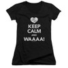 Image for I Love Lucy Girls V Neck T-Shirt - Keep Calm and Waaa