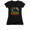 CSI Miami Girls V Neck T-Shirt - The Cast in Black