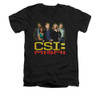 CSI Miami V-Neck T-Shirt - The Cast in Black