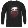 Image for Betty Boop Youth Long Sleeve T-Shirt - Bandana & Roses