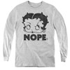 Image for Betty Boop Youth Long Sleeve T-Shirt - Boop Nope