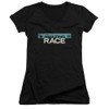 Image for The Amazing Race Girls V Neck T-Shirt - Bar Logo