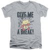 Image for Mighty Mouse V-Neck T-Shirt Give Me A Break