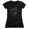 Image for Mighty Mouse Girls V Neck T-Shirt - Neon Hero