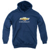 Image for Chevy Youth Hoodie - Navy Chevy Bowtie Stacked