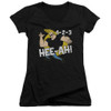 Image for Johnny Bravo Girls V Neck T-Shirt - 123