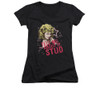 Grease Girls V Neck T-Shirt - Tell Me About It Stud