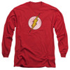 Image for Flash Long Sleeve T-Shirt - Flash Logo Distressed on Red