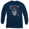 Image for Elvis Presley Long Sleeve T-Shirt - Hail the King on Navy