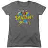 Image for Shazam Woman's T-Shirt - Power Bolt on Charcoal