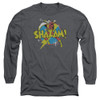 Image for Shazam Long Sleeve T-Shirt - Power Bolt on Charcoal