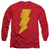 Image for Shazam Long Sleeve T-Shirt - Shazam Logo Distressed