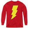 Image for Shazam Youth Long Sleeve T-Shirt - Shazam Logo