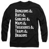 Image for Dungeons and Dragons Long Sleeve T-Shirt - Dungeon List