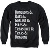 Image for Dungeons and Dragons Crewneck - Dungeon List
