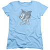 Image for Tom and Jerry Woman's T-Shirt - Classic Pals on Light Blue