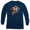 Image for Flash Long Sleeve T-Shirt - Fastest Man on Navy