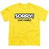 Image for Sorry Youth T-Shirt - Not Sorry on Yellow