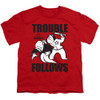 Image for Monopoly Youth T-Shirt - Trouble Follows