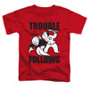 Image for Monopoly Toddler T-Shirt - Trouble Follows