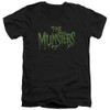 Image for The Munsters V-Neck T-Shirt Distress Logo