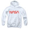 Image for NASA Youth Hoodie - Worm Logo on White