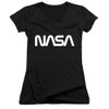Image for NASA Girls V Neck - Worm Logo