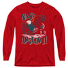 Image for NASA Youth Long Sleeve T-Shirt - Apollo 11 on Red